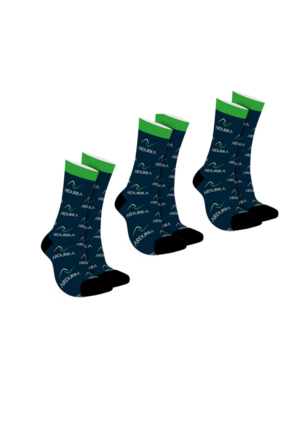 3-Pair Bundle - Athletic High Performance Sports Crew Socks